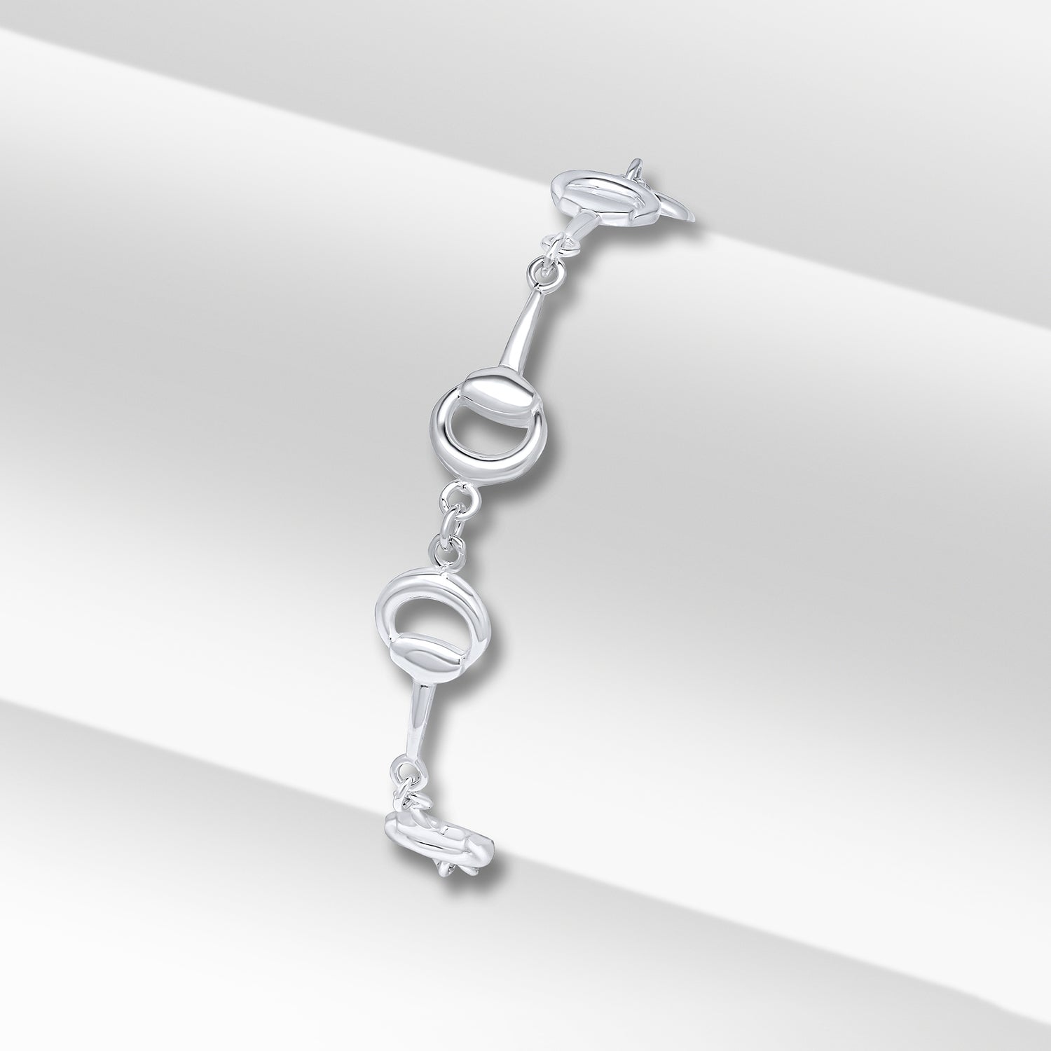 Sterling Silver 10.2mm Snaffle Link Bracelet