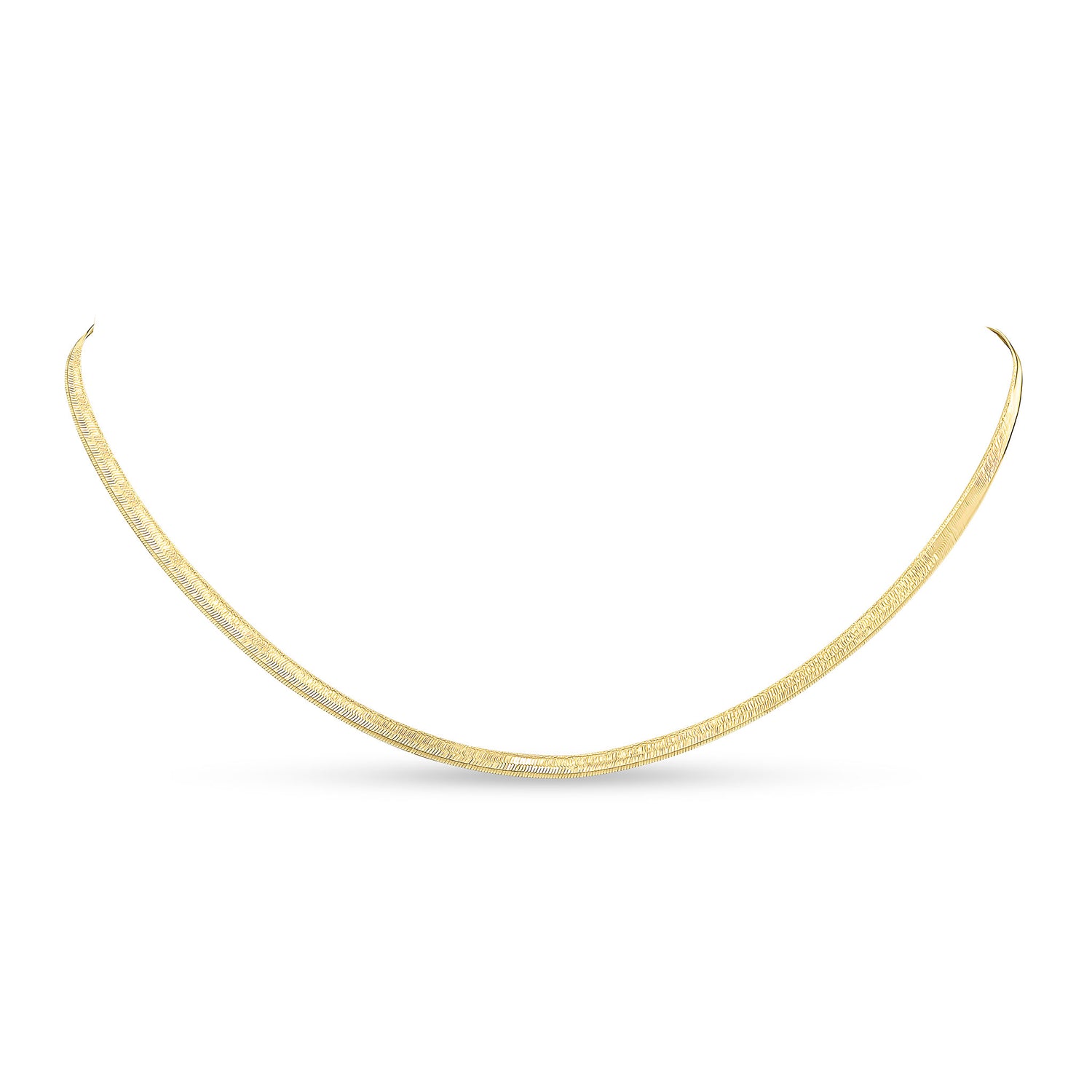 18ct Yellow Gold 3mm Flat Snake Necklace