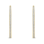 18ct Yellow Gold Natural Diamond Claw Set Horseshoe Hoop Earrings