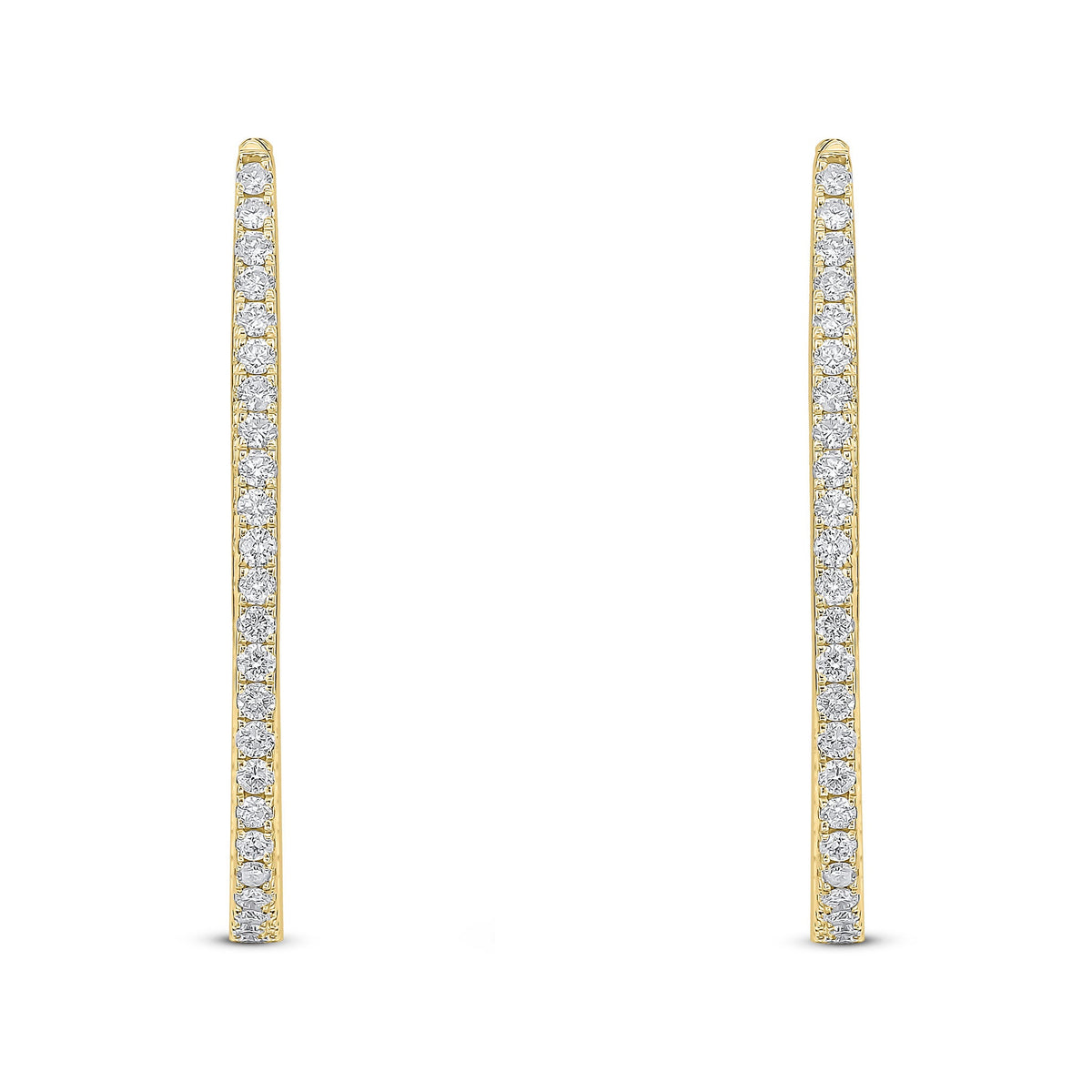 18ct Yellow Gold Natural Diamond Claw Set Horseshoe Hoop Earrings