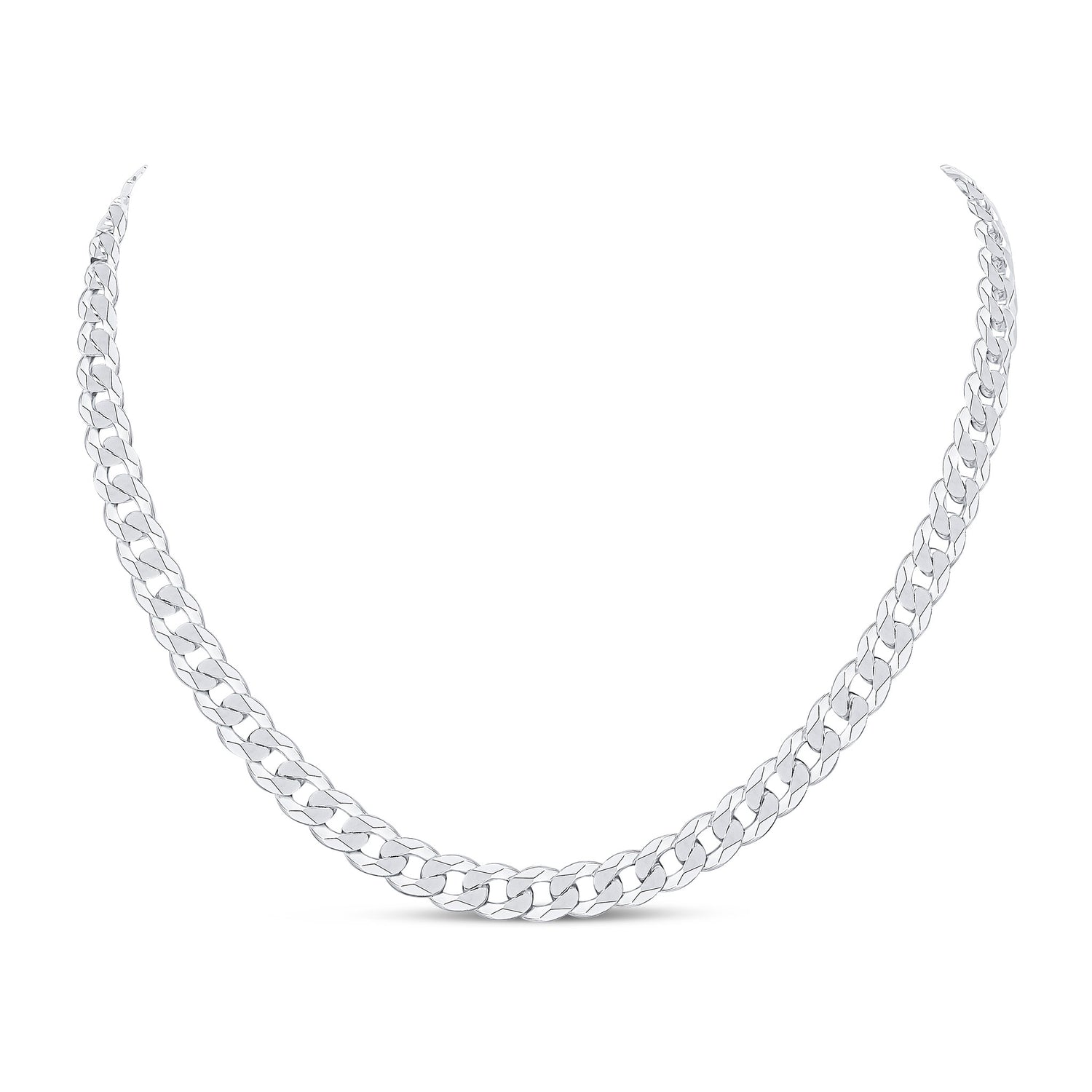 Sterling Silver Solid 7.5mm Curb Necklace