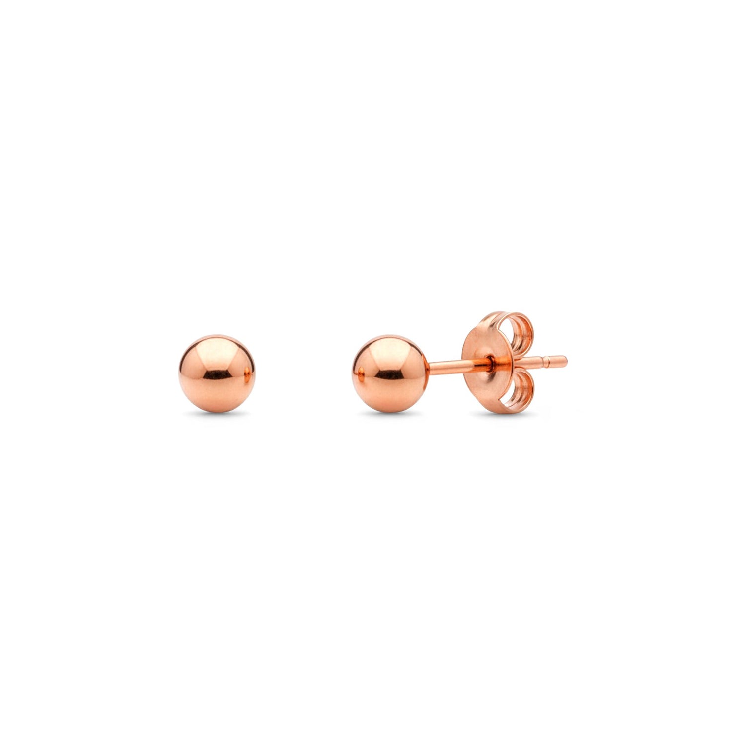 9ct Rose Gold Polished Ball Stud Earrings — 3mm