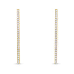 18ct Yellow Gold Natural Diamond Claw Set Horseshoe Hoop Earrings