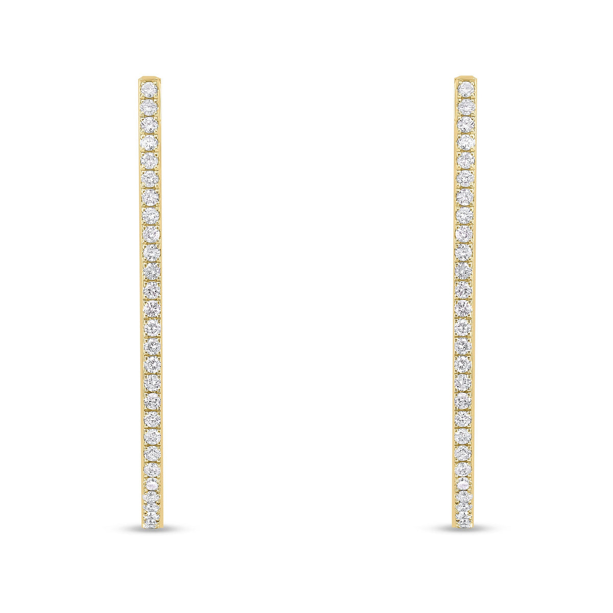 18ct Yellow Gold Natural Diamond Claw Set Horseshoe Hoop Earrings