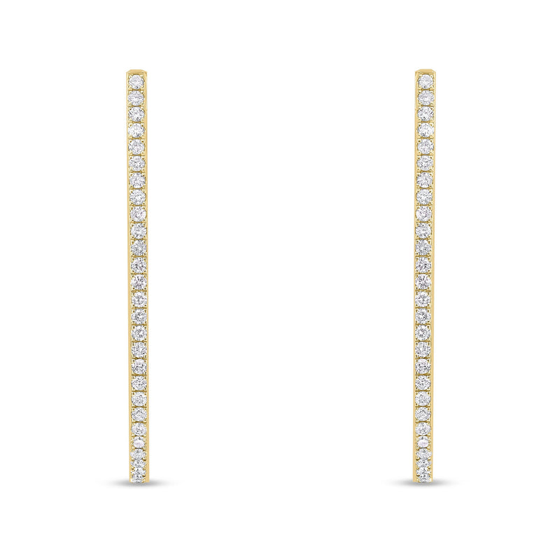 18ct Yellow Gold Natural Diamond Claw Set Horseshoe Hoop Earrings