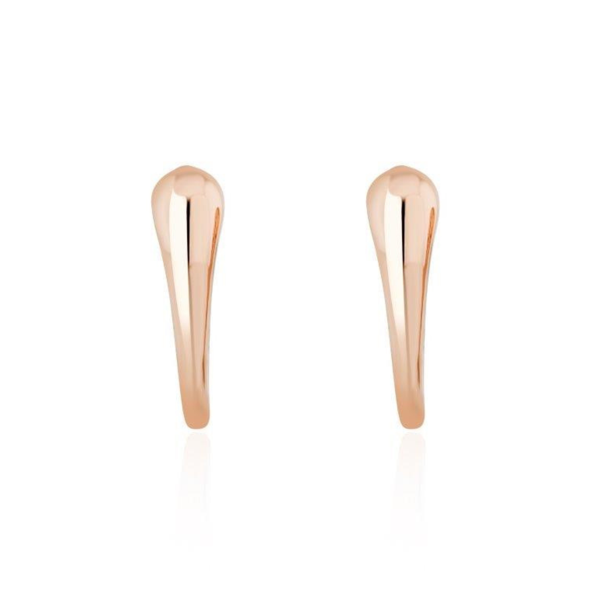 9ct Rose Gold Polished Tapered Huggie Earrings