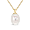 9ct Yellow Gold Natural Freshwater Pearl Drop Pendant — 9mm
