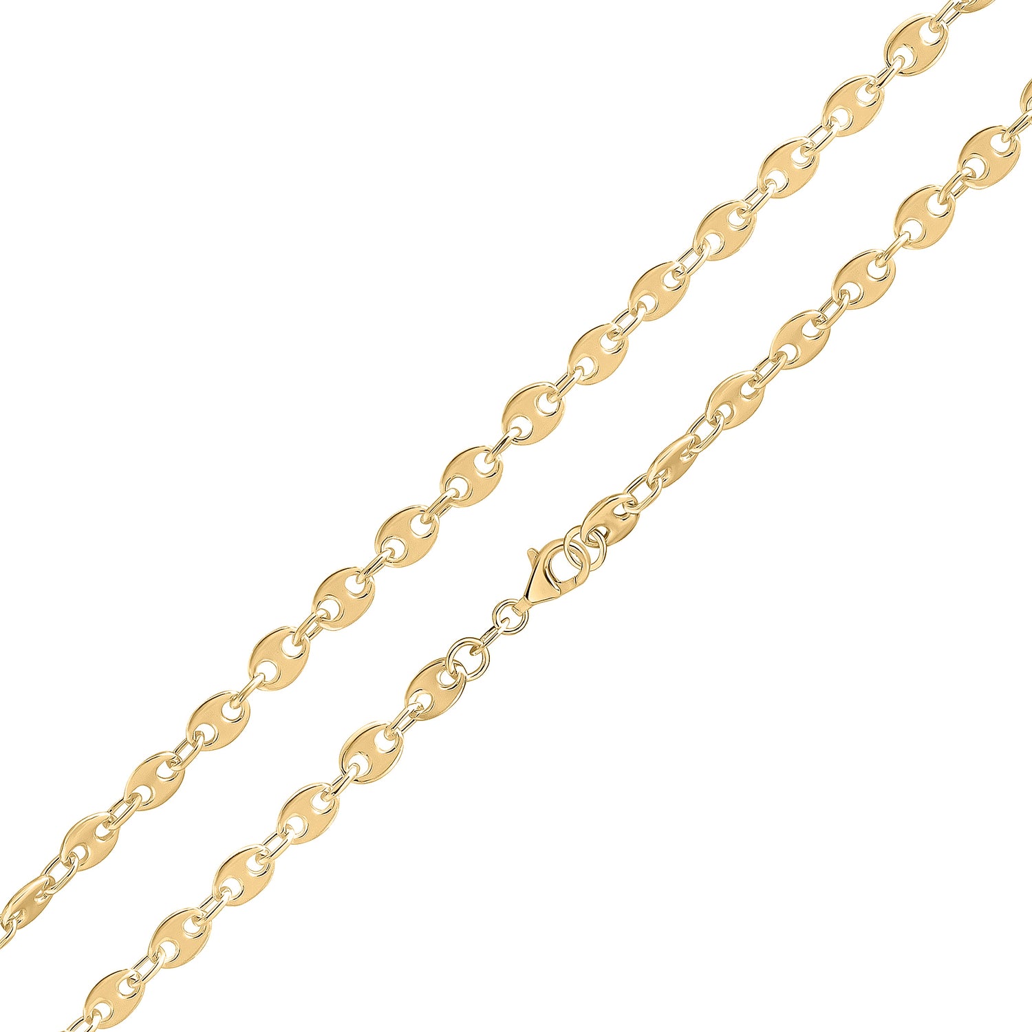 18ct Gold Vermeil 6mm Marine Cable Necklace