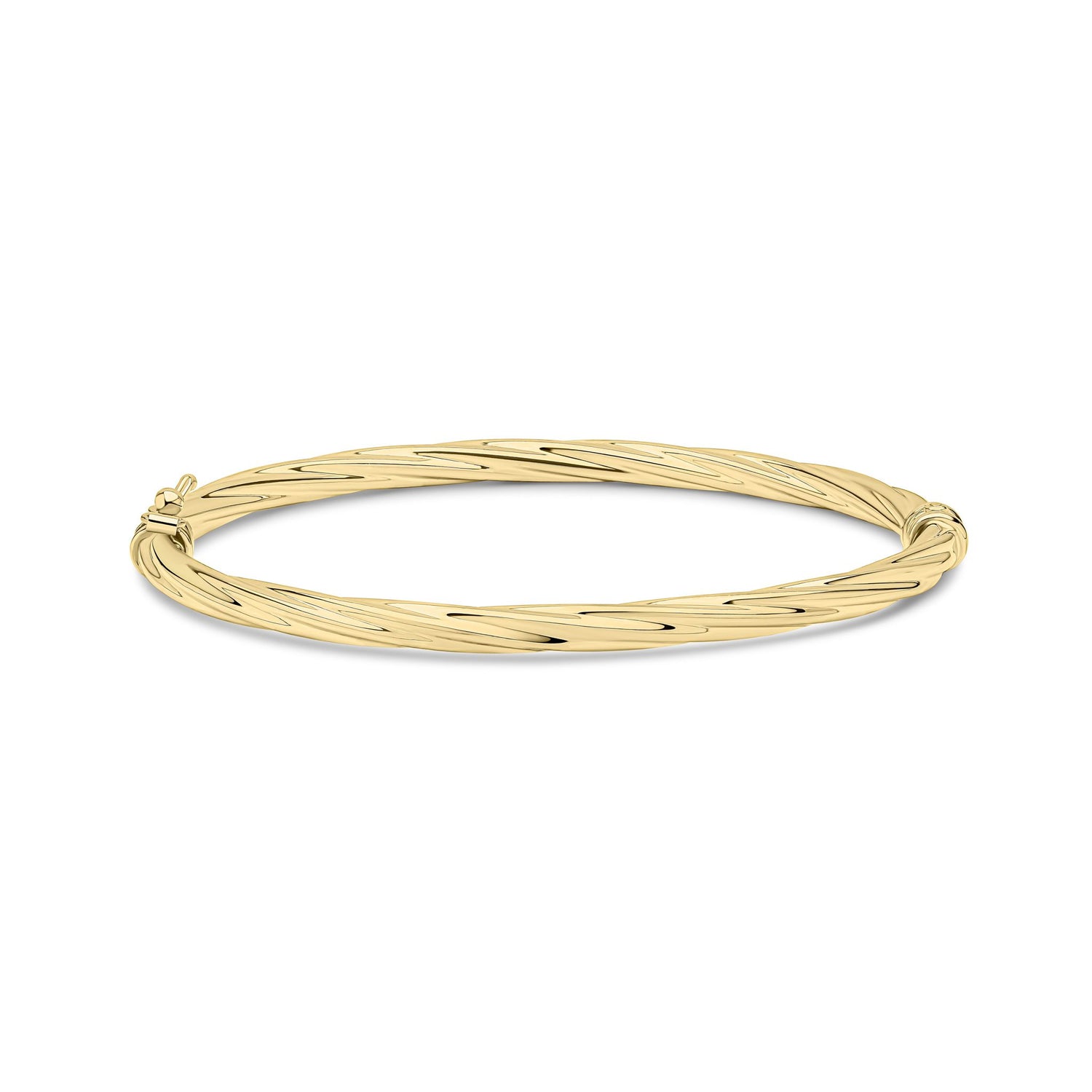 9ct Yellow Gold Polished Crossover Twist Bangle