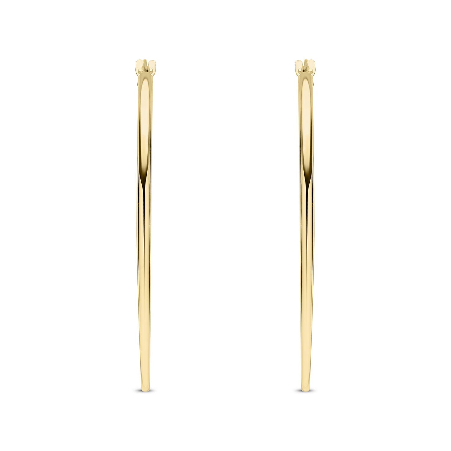 9ct Yellow Gold Elongated Oval Hoop Earrings