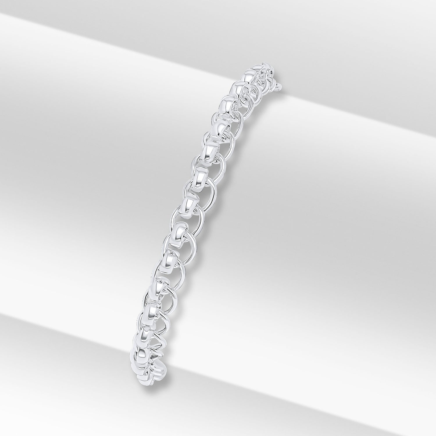 Sterling Silver 6.7mm Curb Rollerball Bracelet