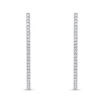 18ct White Gold Round Diamond Claw Set Horseshoe Hoop Earrings