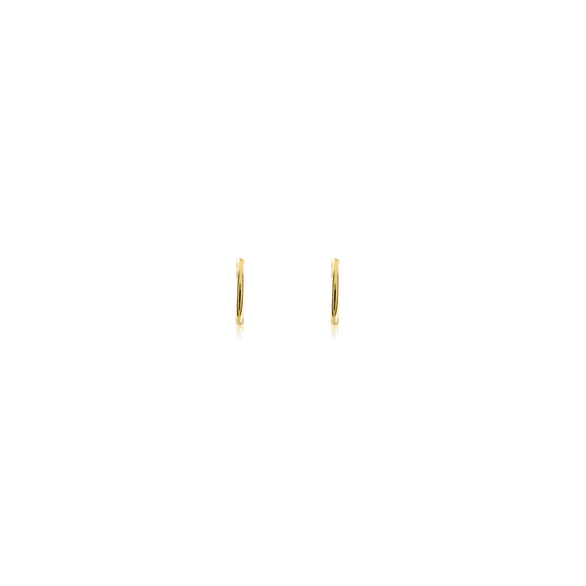 9ct Gold Thin Sleeper Hoop Earrings — 13x1.5mm