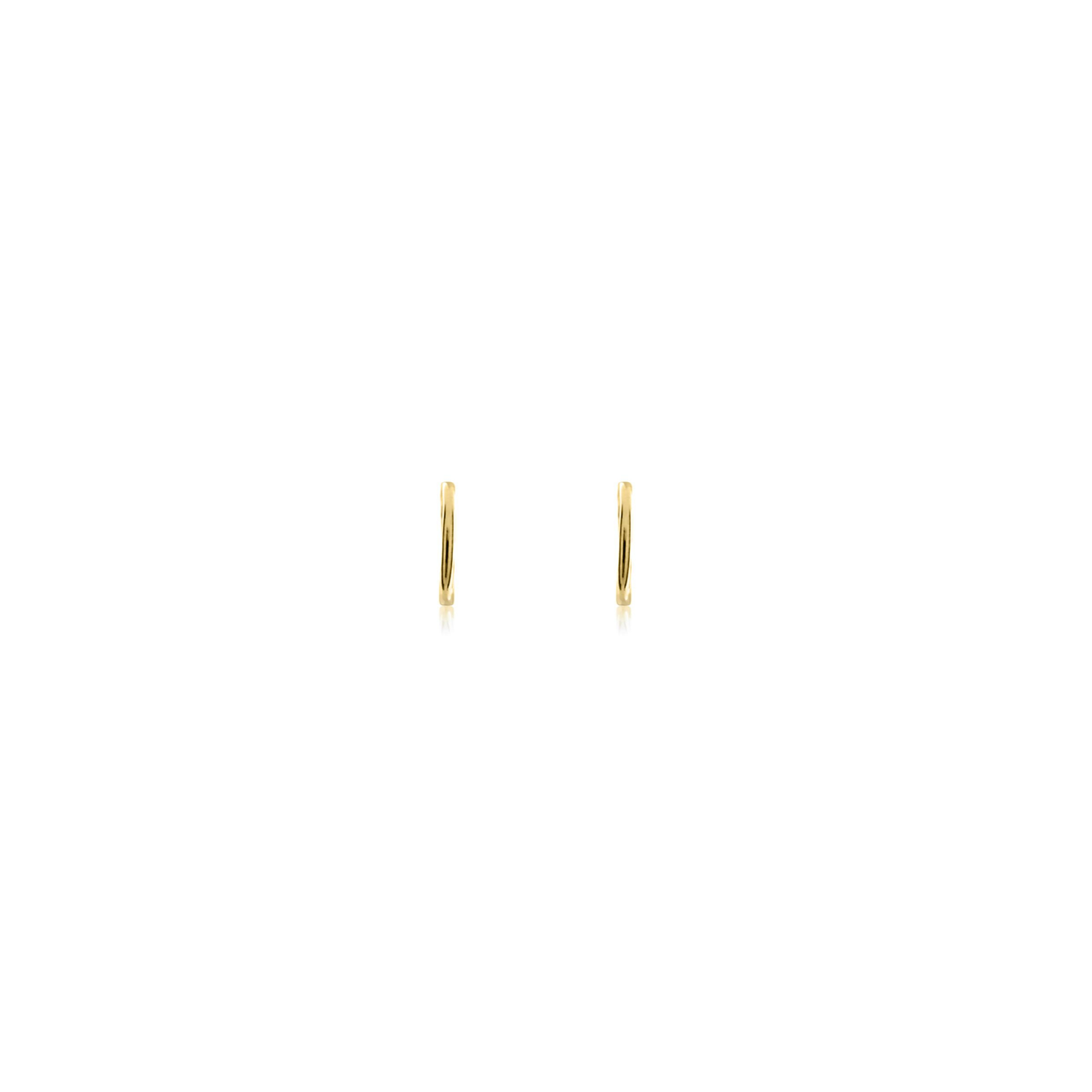 9ct Yellow Gold Thin Sleeper Hoop Earrings — 13x1.5mm