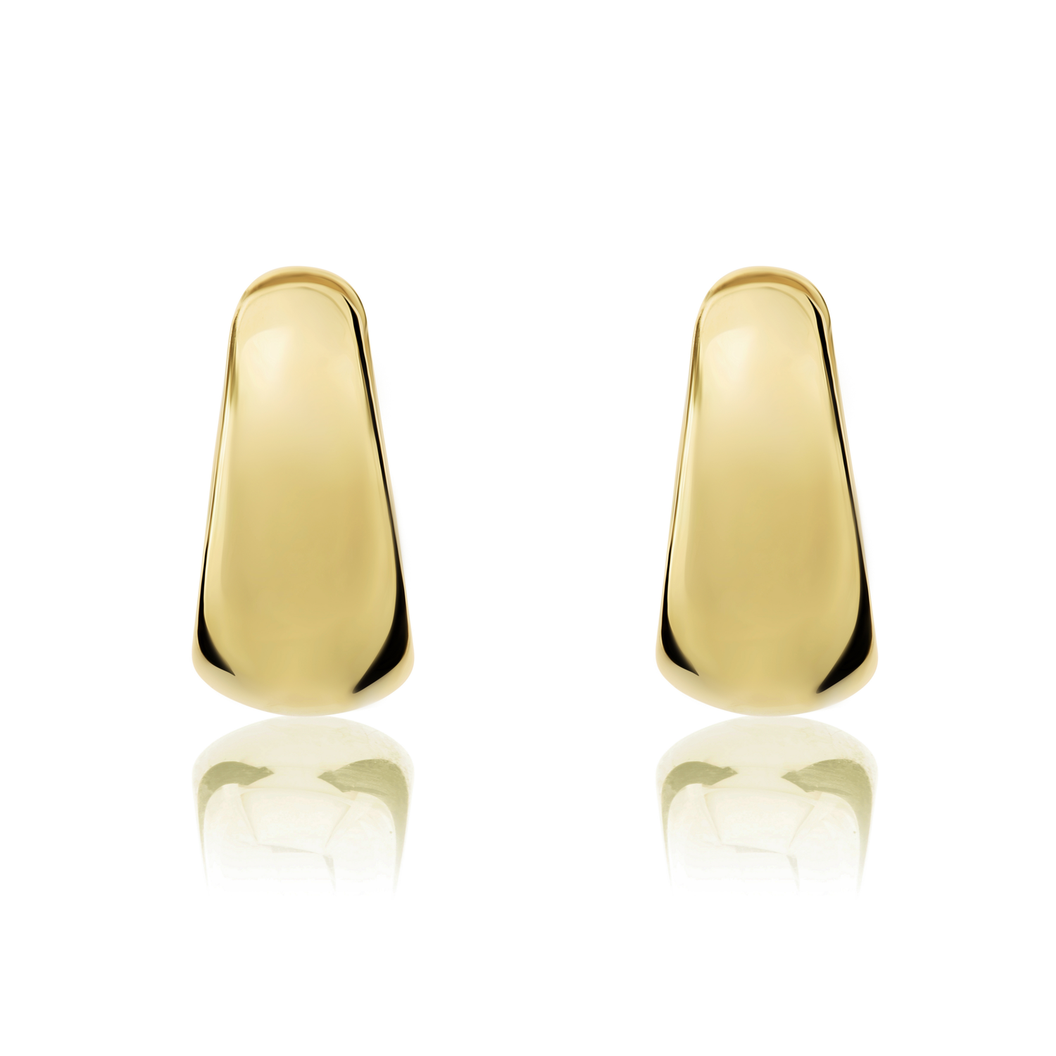 9ct Yellow Gold Polished Tapered Huggie Earrings