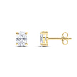 9ct Yellow Gold Oval Cubic Zirconia CZ Stud Earrings — 7x5mm