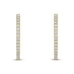 18ct Yellow Gold Oval Full Natural Claw Set Diamond Hoop Earrings