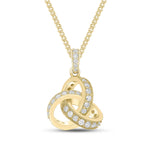 18ct Yellow Gold Diamond Grain Set Knot Pendant with Diamond Set Loop — 13.5mm