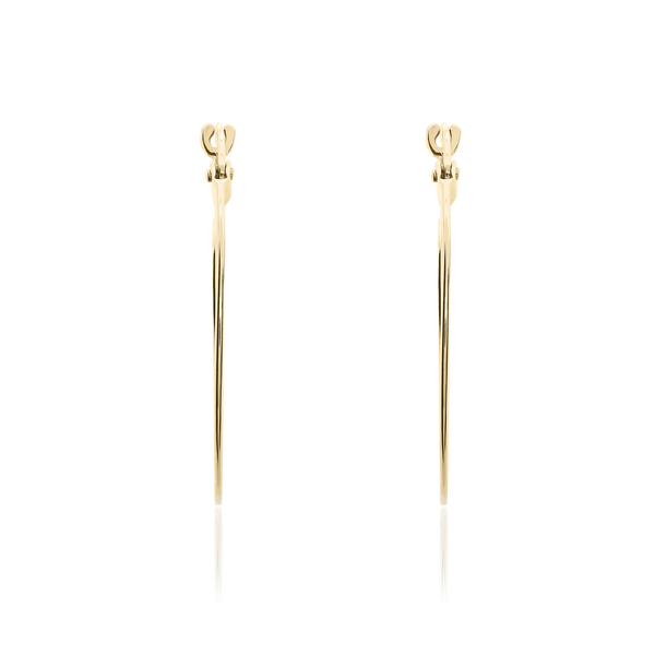 9ct Three Tone Yellow, White and Rose Gold Flat Triple Hoop Earrings — 23mm
