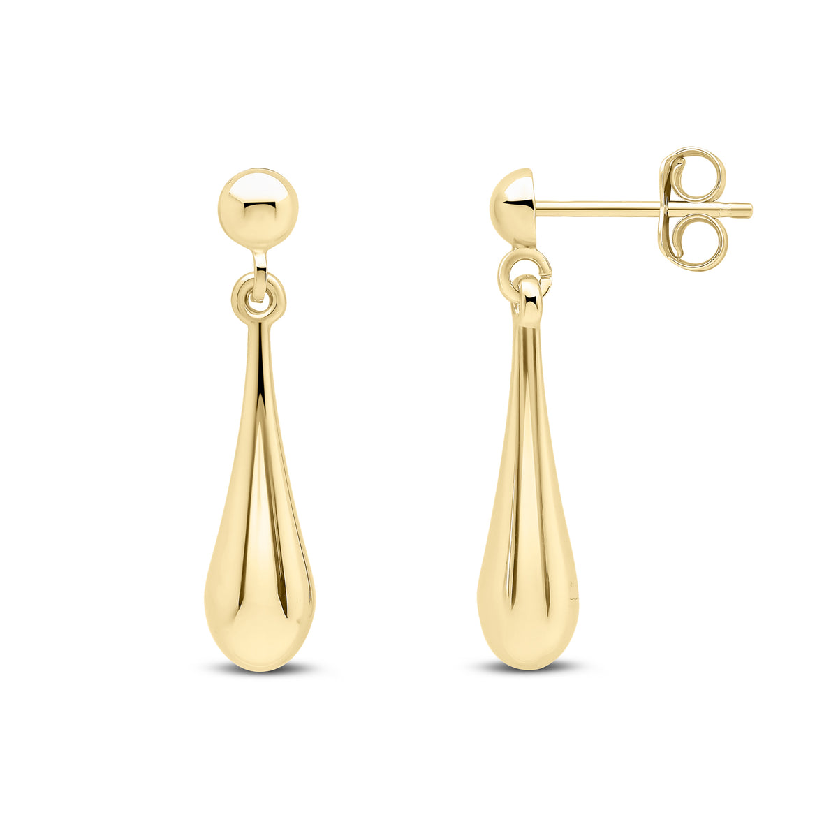 9ct Gold Polished Torpedo Drop Earrings