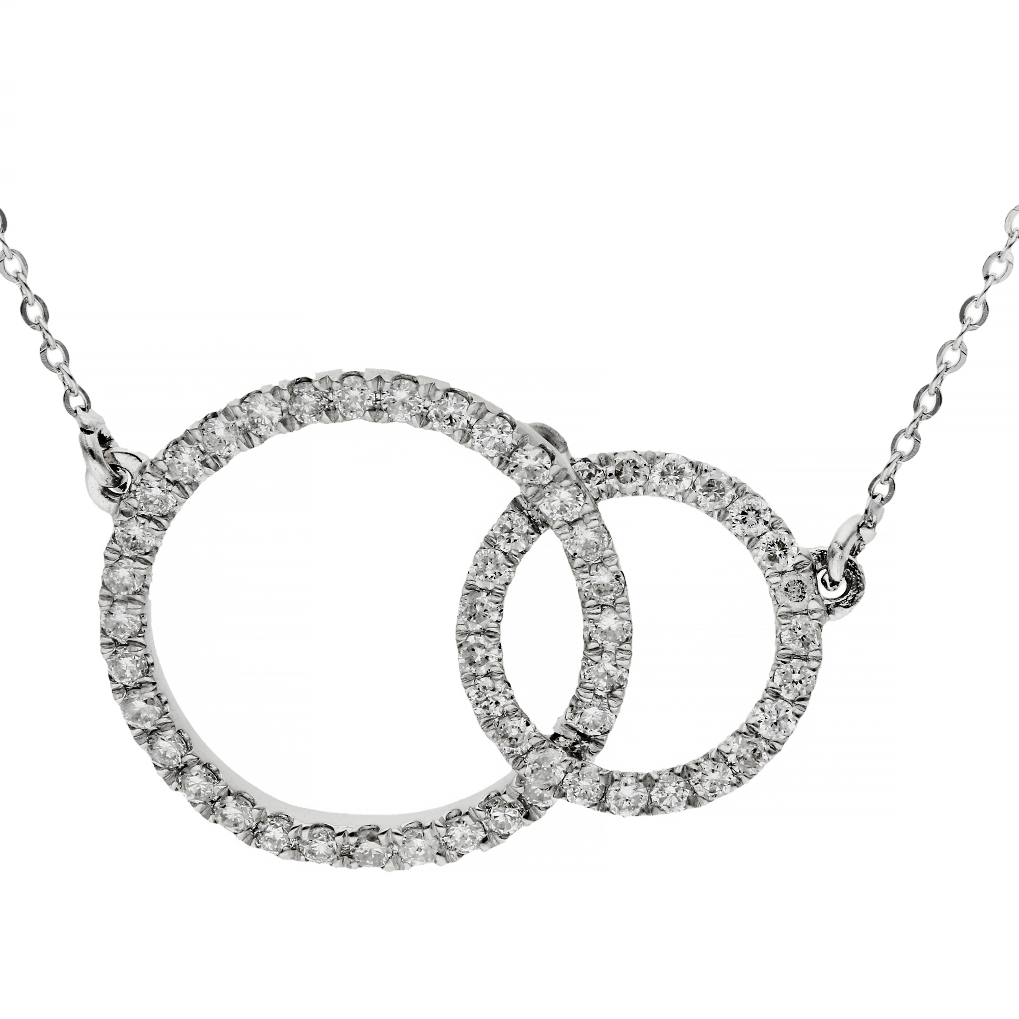 Gold Necklace, Intertwined Two-Toned Diamond Circles Necklace, Diamond –  Diamond Origin