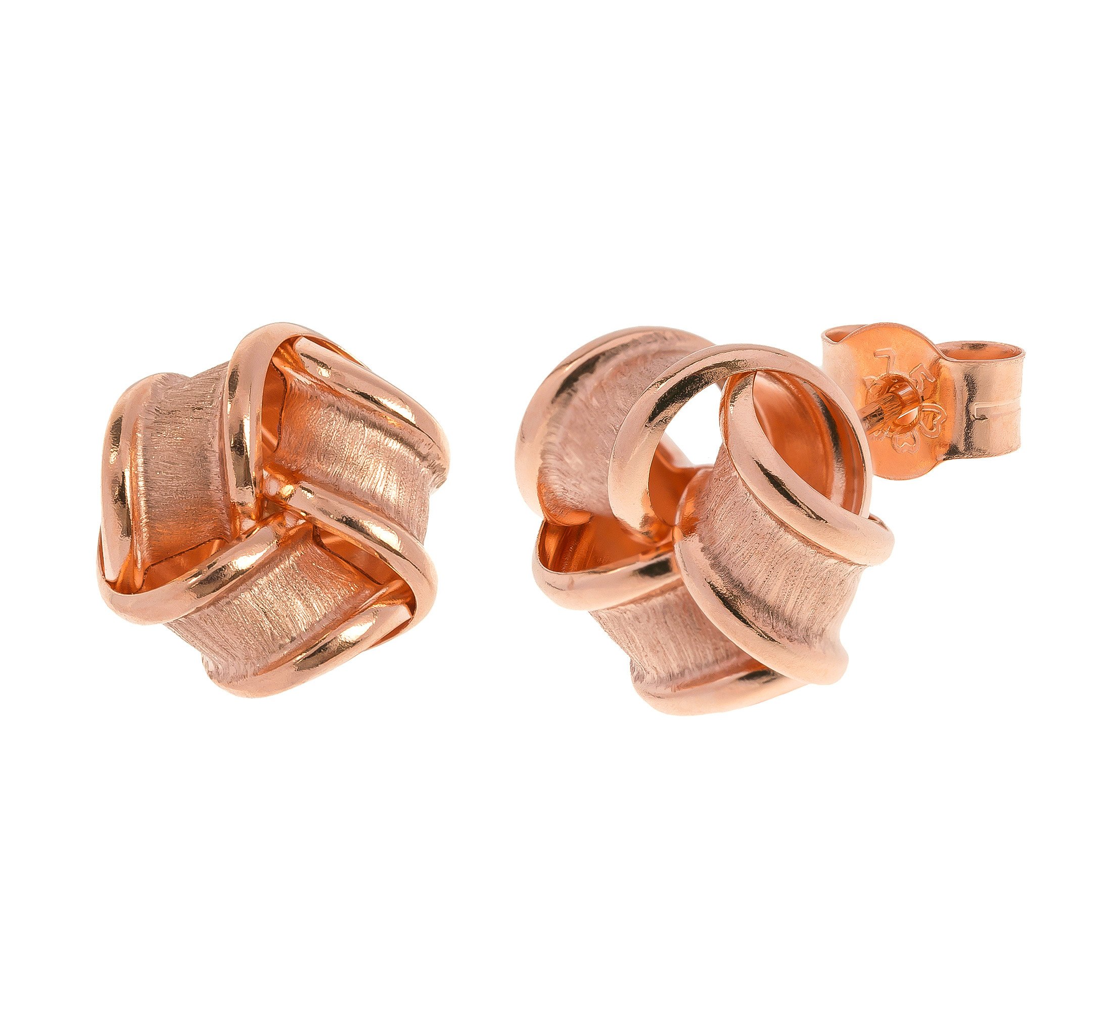 9ct Rose Gold Large Knot Stud Earrings | Buy Online | Free Insured UK ...