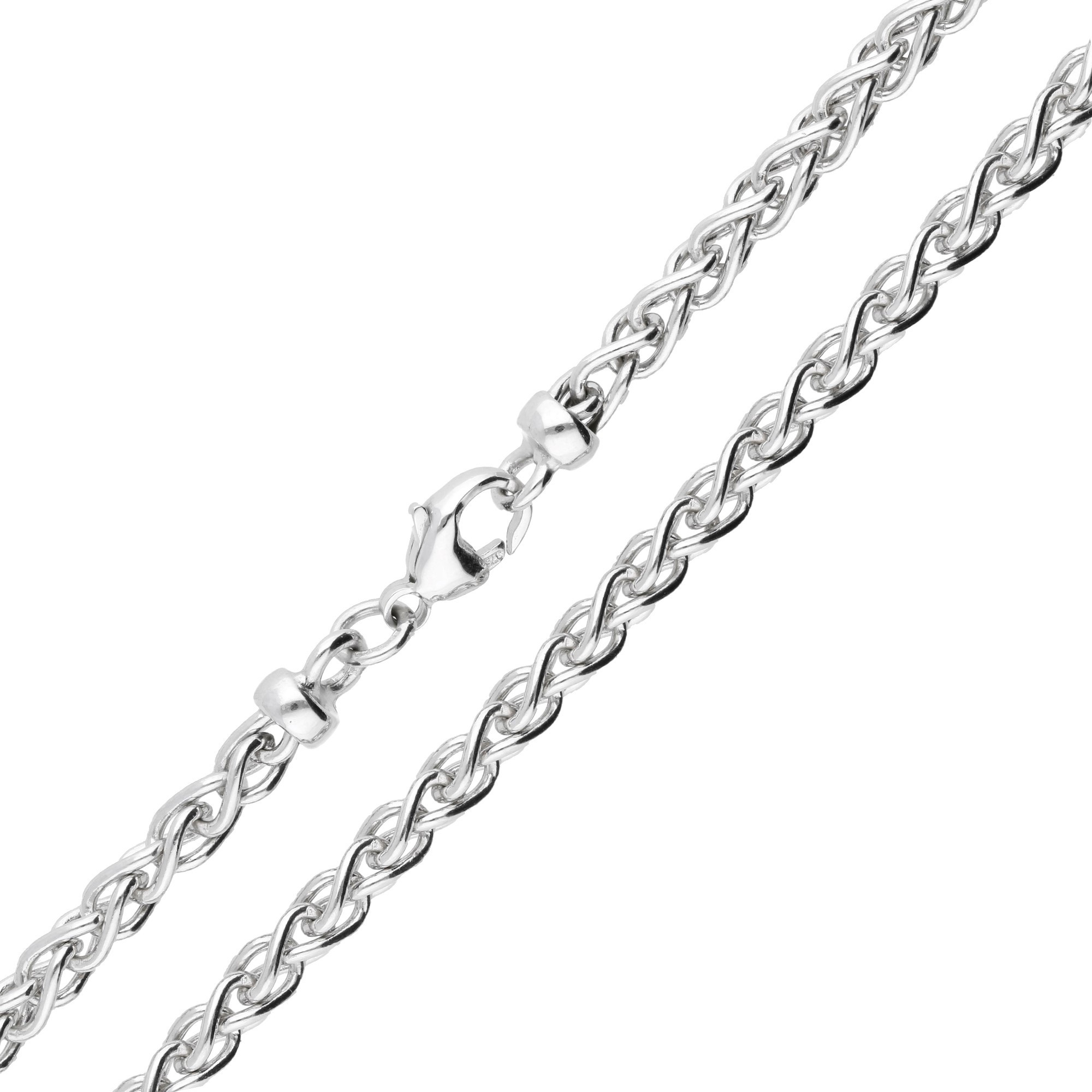 9ct White Gold 4.20mm Spiga Chain | Buy Online | Free Insured UK Delivery