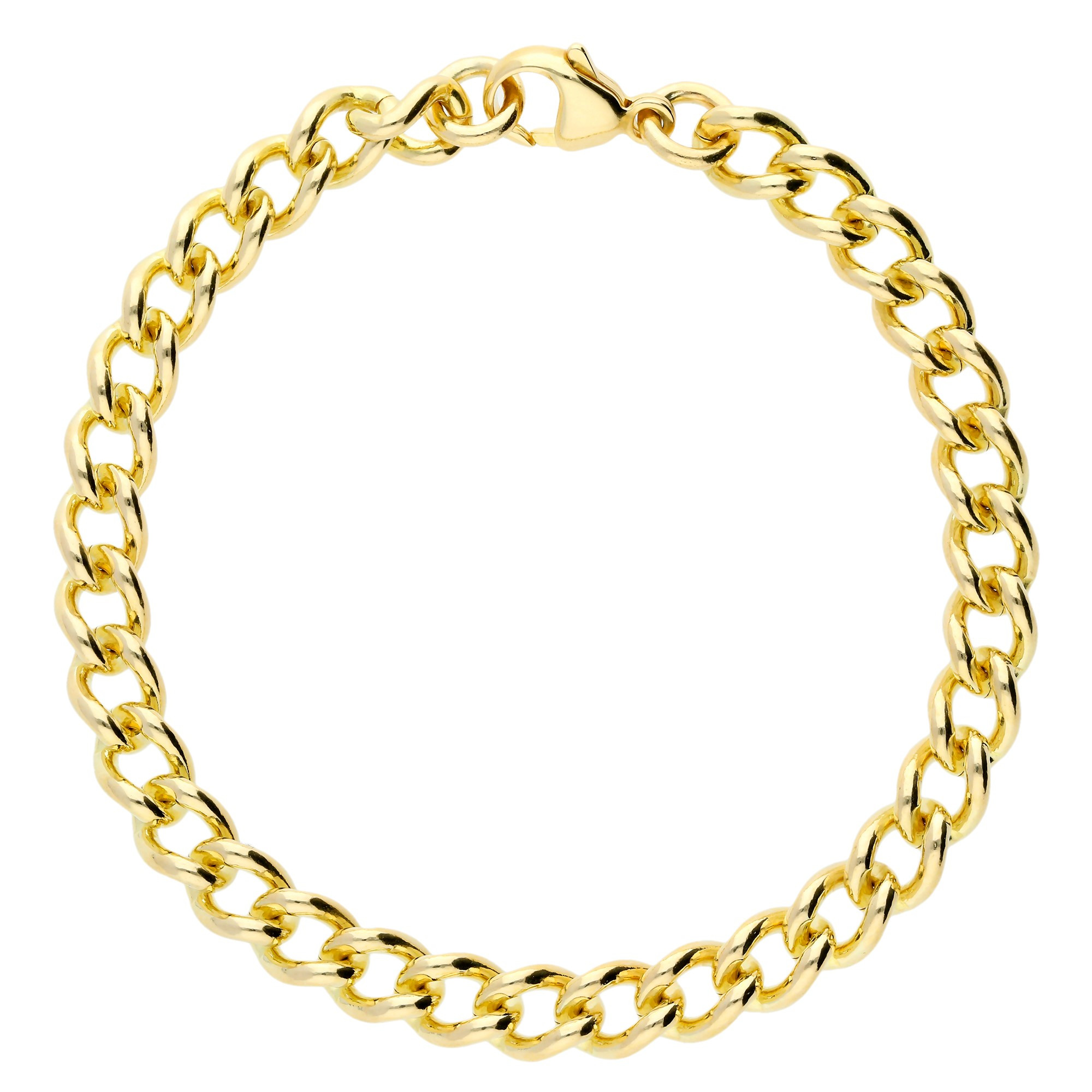 9ct Yellow Gold 6.20mm Heavy Close Curb Chain Bracelet | Buy Online ...
