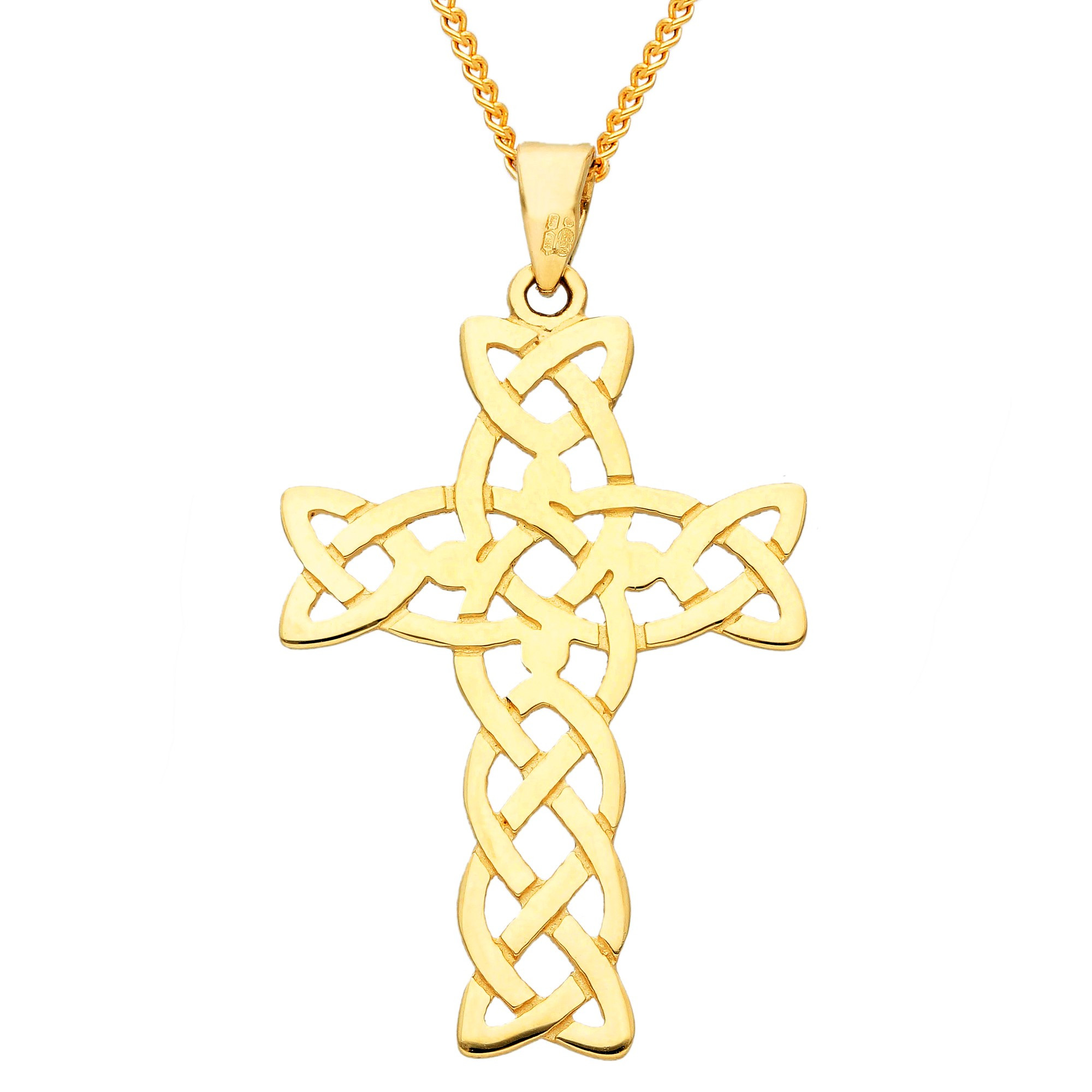 White Gold Celtic Cross Necklace