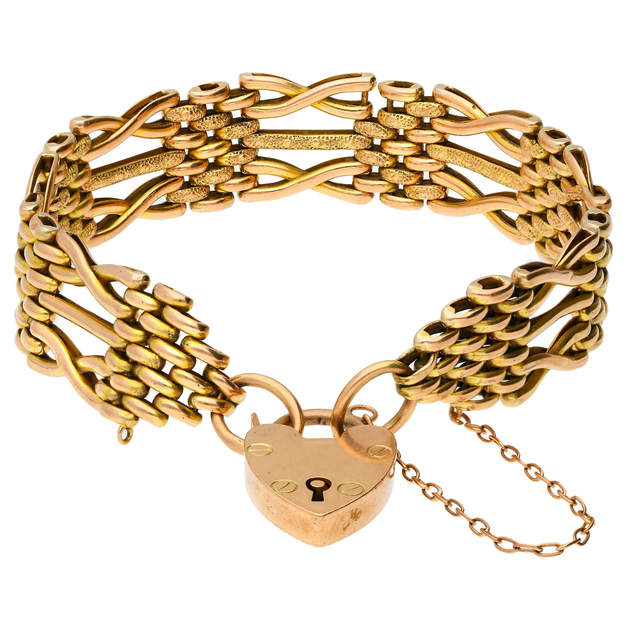Vintage 9ct Yellow Gold Gate Bracelet | Buy Online | Free Insured UK ...