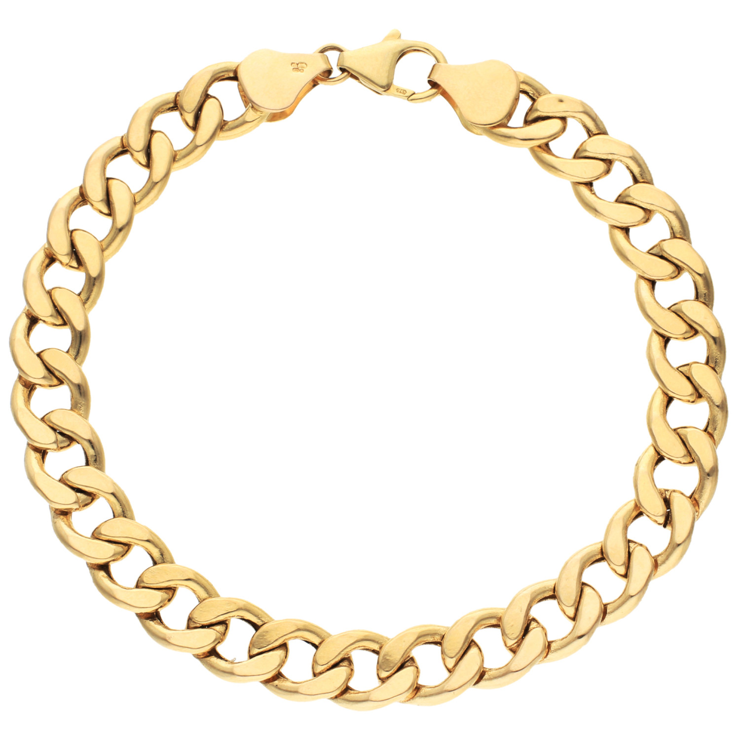 Pre Owned 9ct Yellow Gold Hollow Curb Bracelet | Buy Online | Free ...