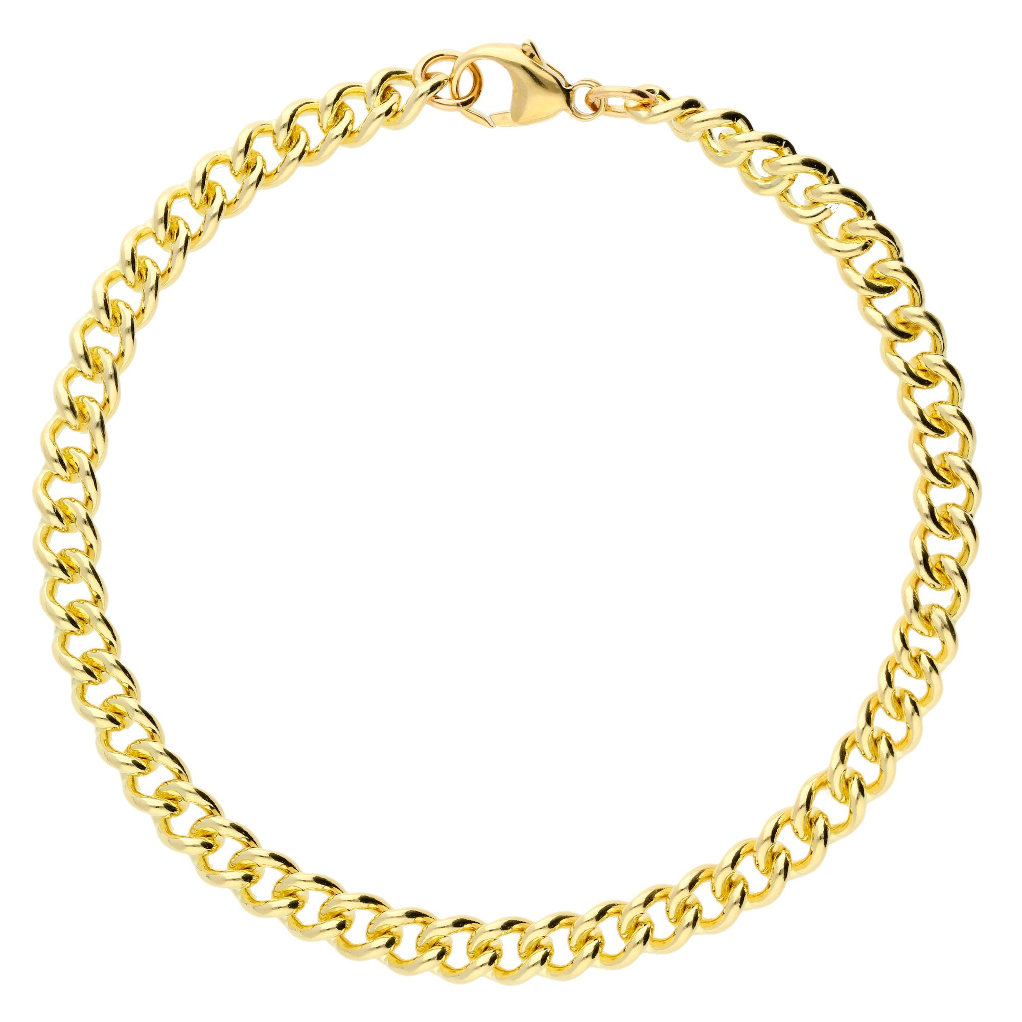 9ct Yellow Gold 4.87mm Heavy Close Curb Chain Bracelet | Buy Online ...