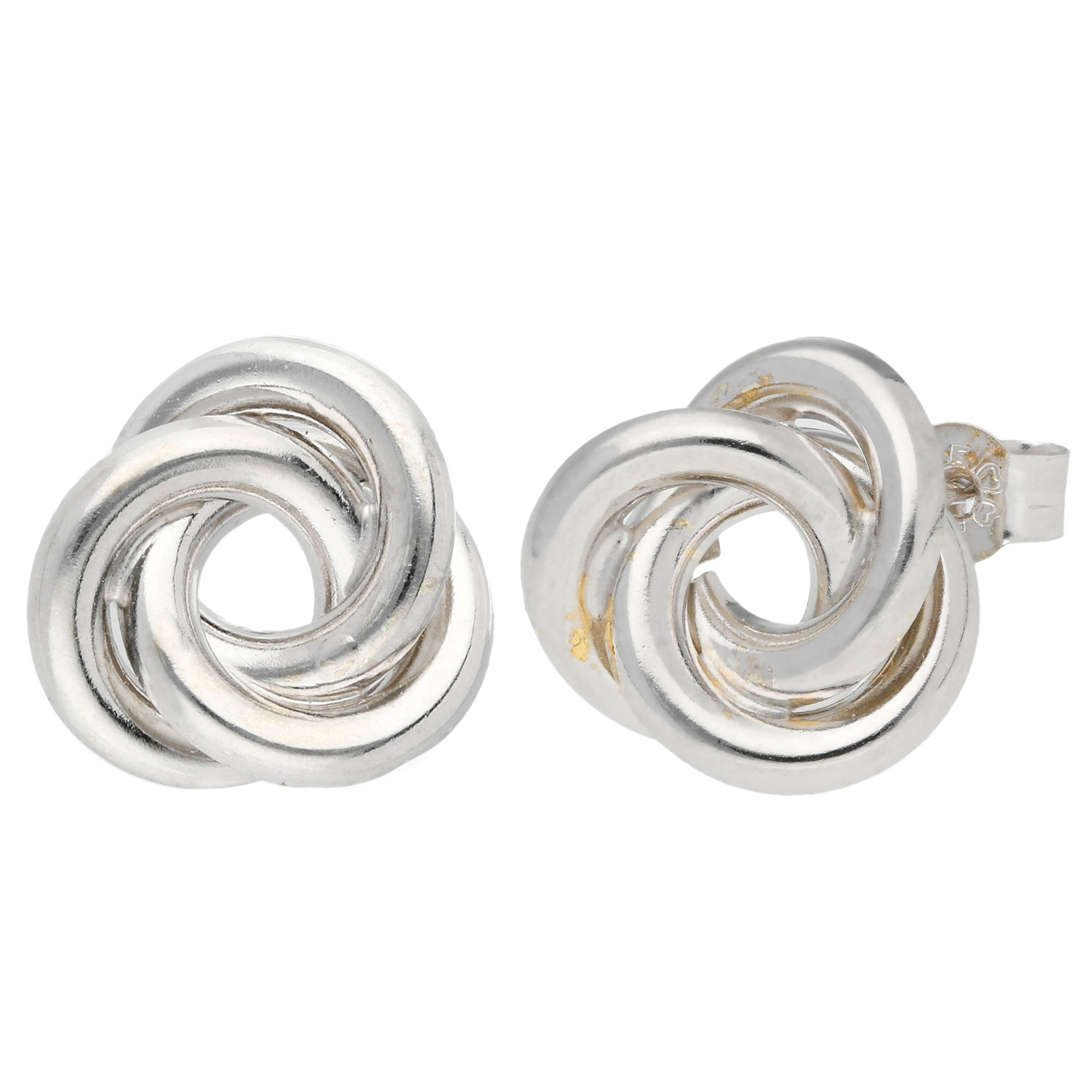 9ct White Gold Large Knot Stud Earrings | Buy Online | Free Insured UK ...