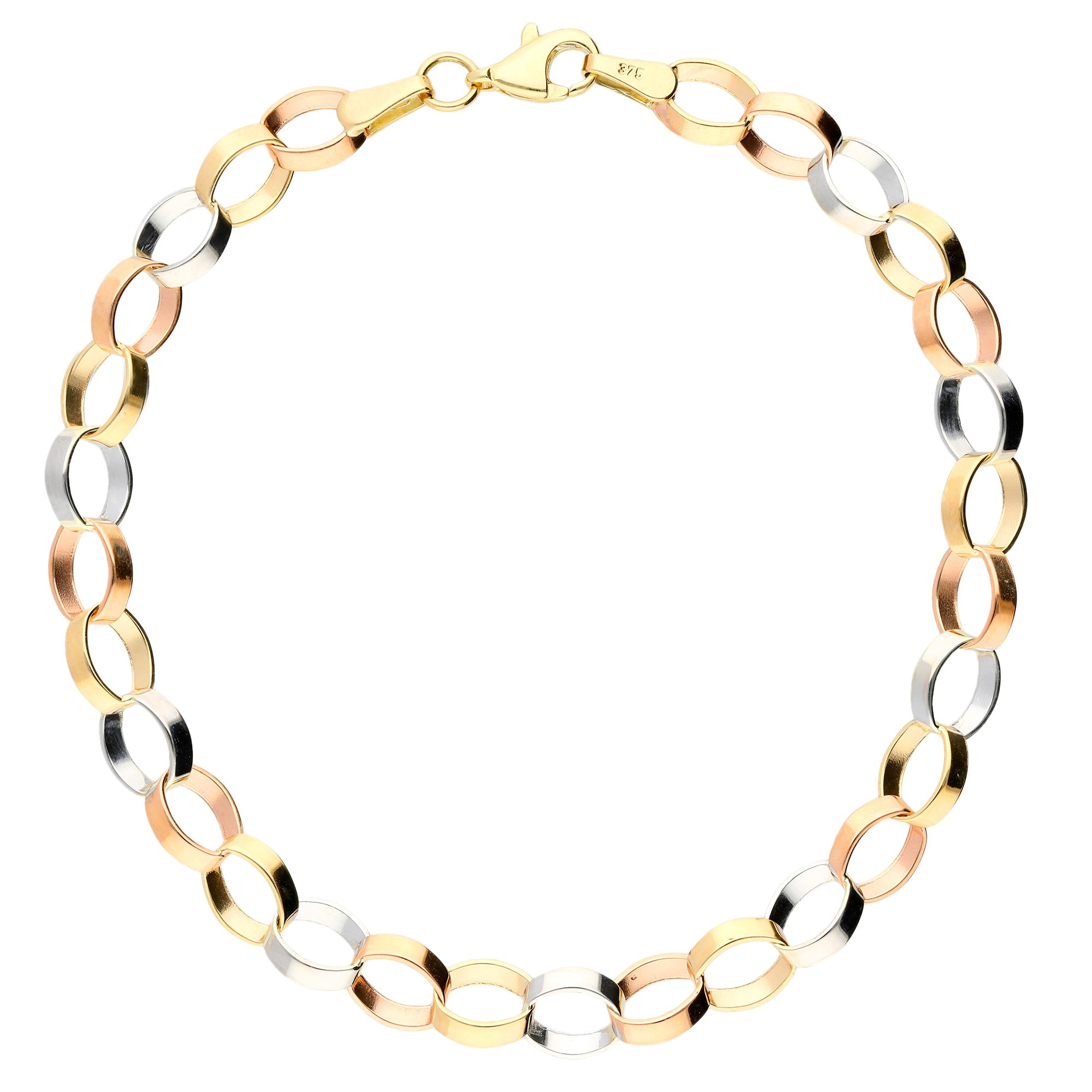 9ct Yellow Gold White Pearl Bracelet 7 inch  9ct Gold Bracelets at Elma  UK Jewellery