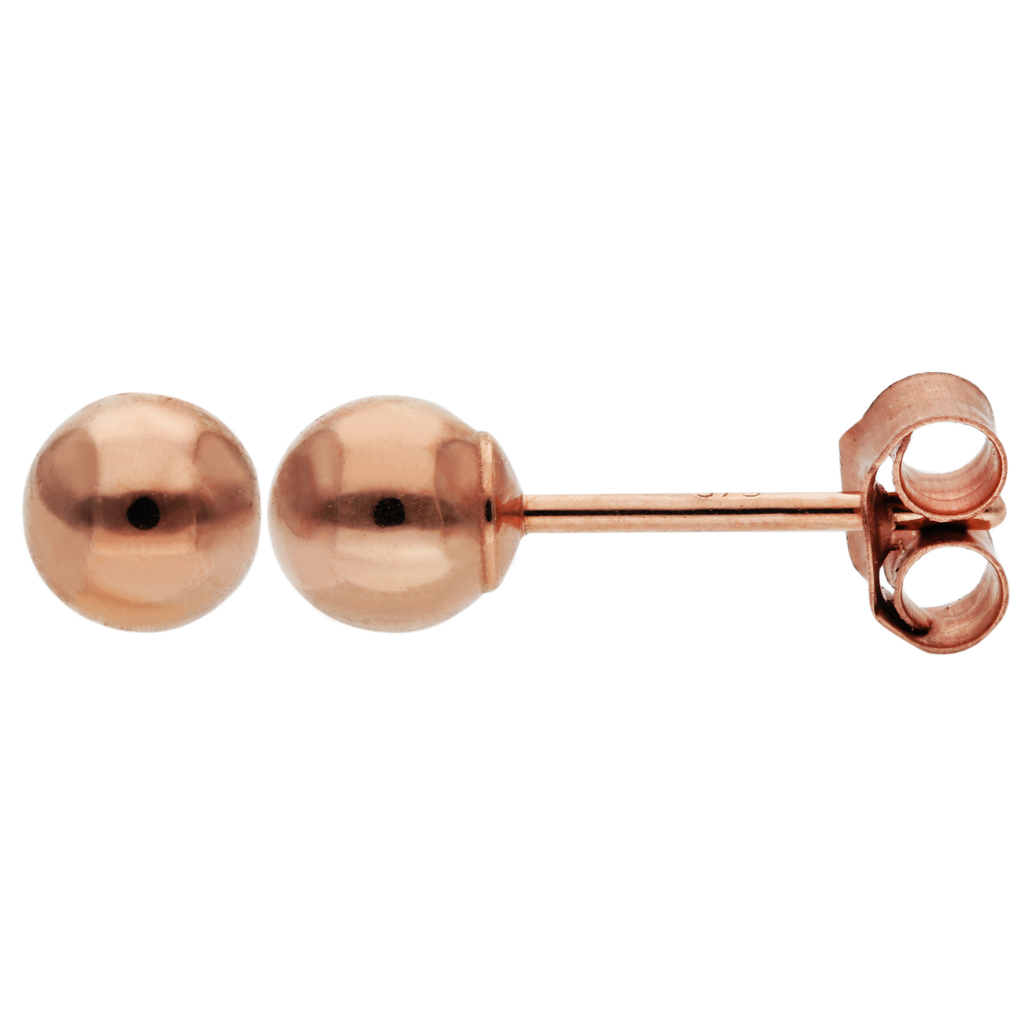 9ct rose gold 4mm ball stud sleeper earrings Gift box 