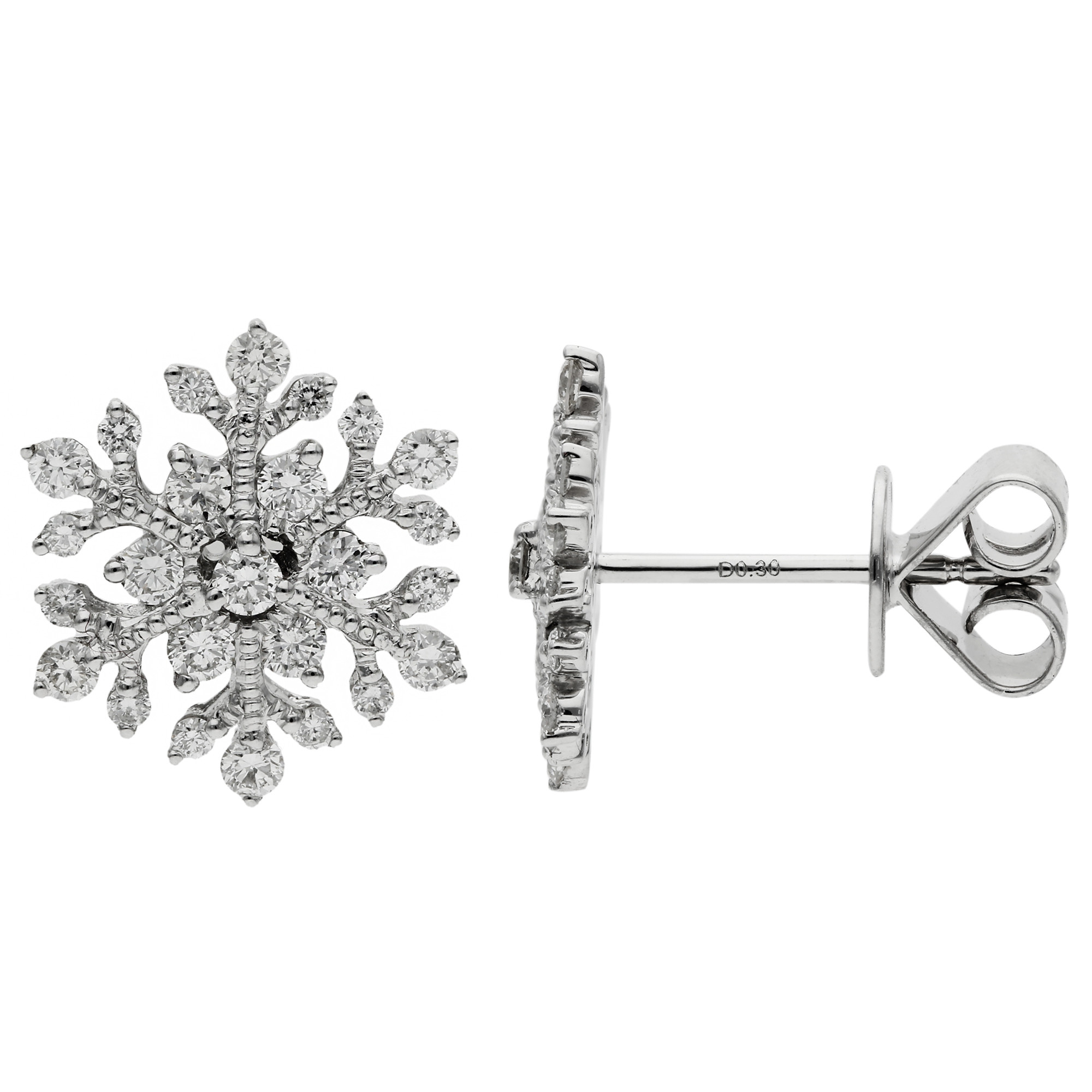 Sparkling Snowflake Stud Earrings | Pandora UK