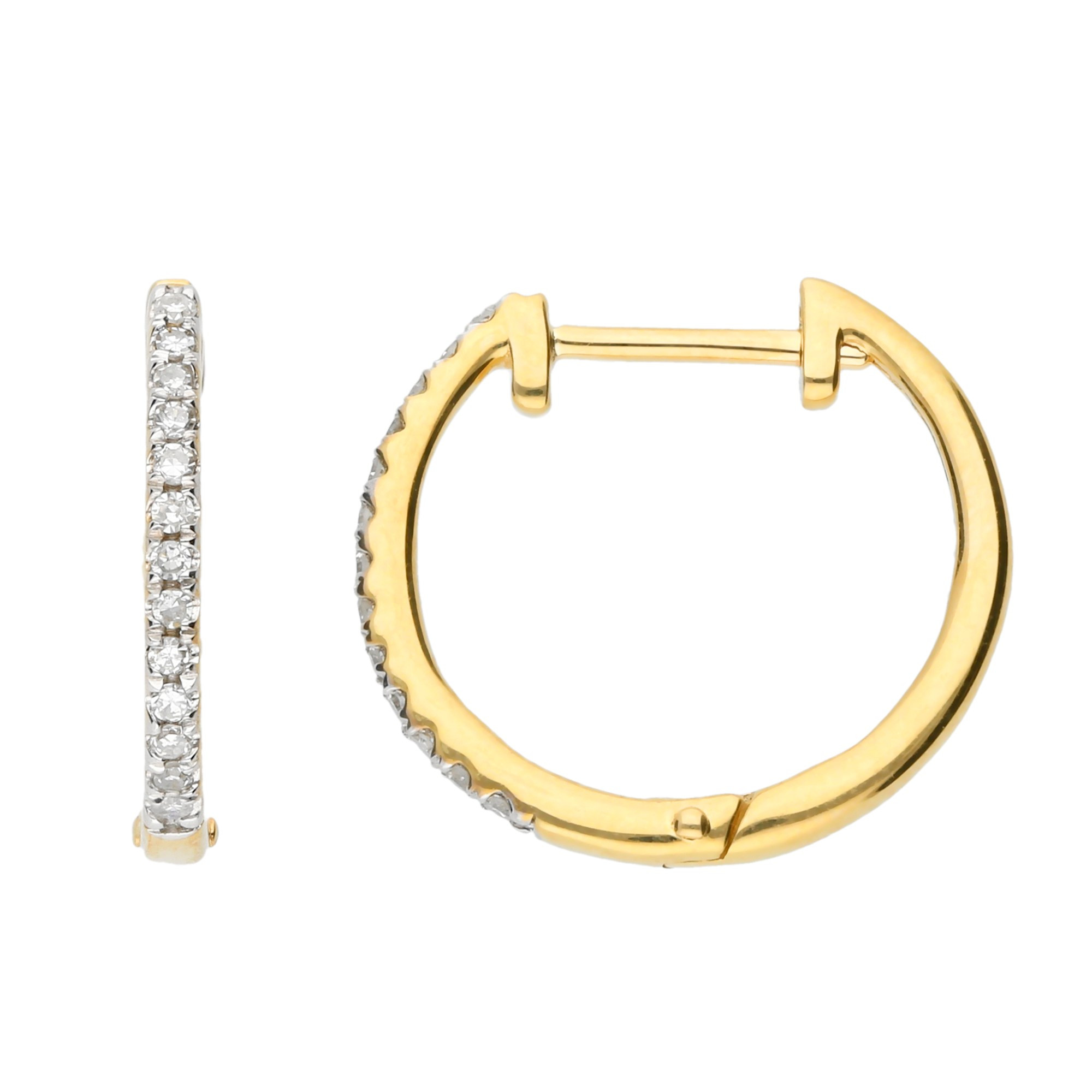 Diamond Huggie Hoop Jewellery Earrings Hoop Earrings 11-13-15mm Diamond Huggie Hoop Earring 9ct Gold Diamond Hoop Diamond Cartilage Hoop 