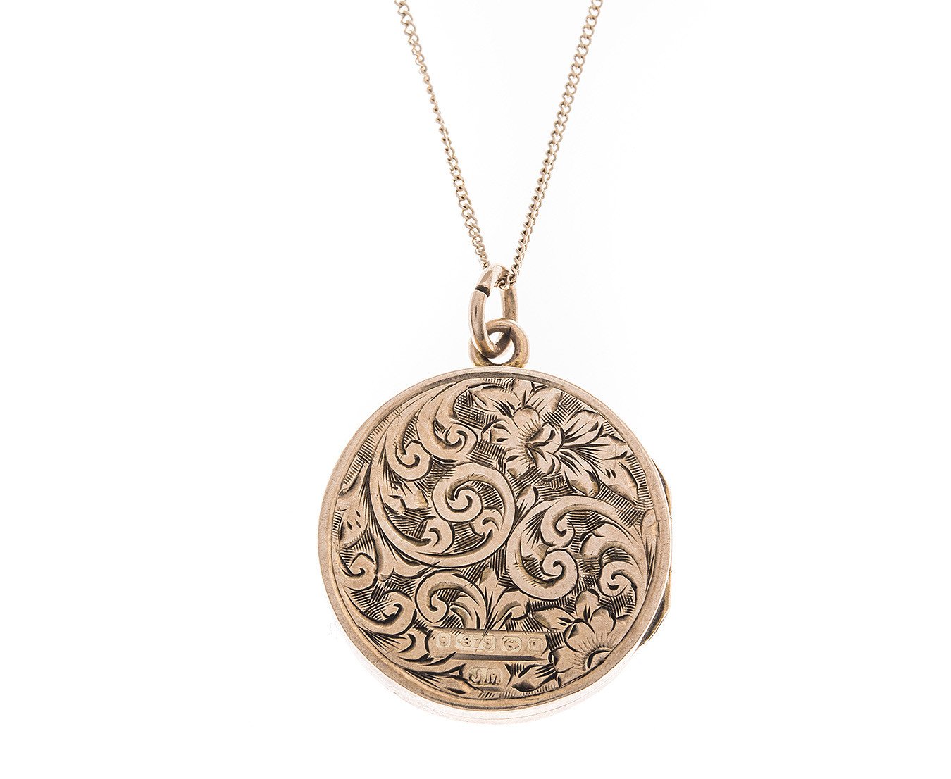 Antique Edwardian 1911 9ct Yellow Gold Round Locket | Buy Online | Free