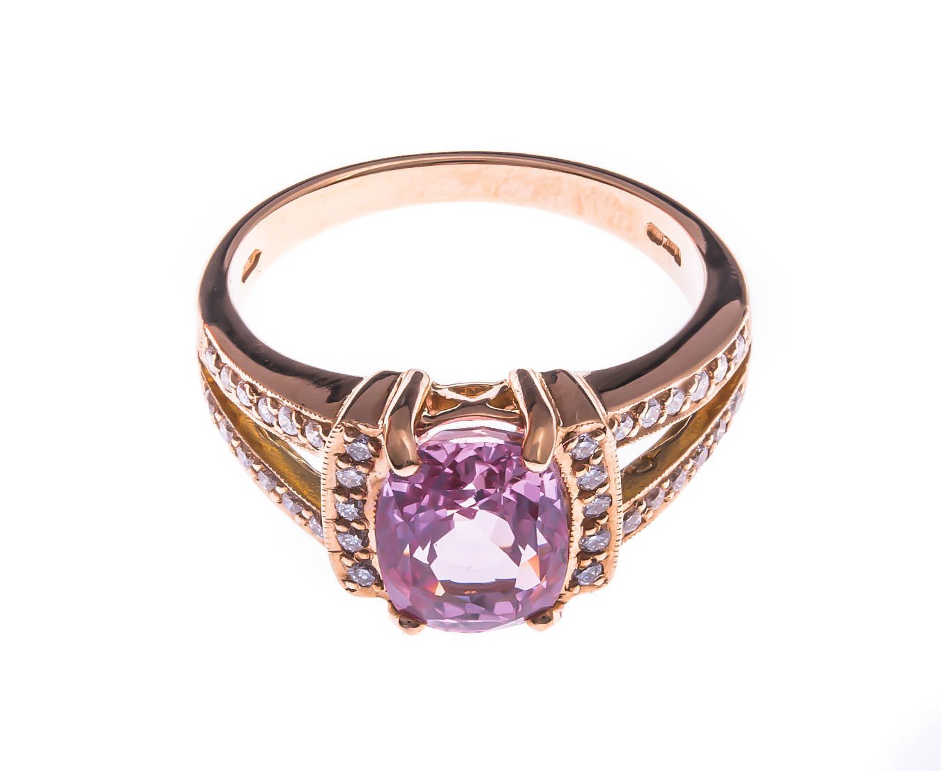 18ct Rose Gold 3.00ct Pink Sapphire & Diamond Cocktail Ring | Buy