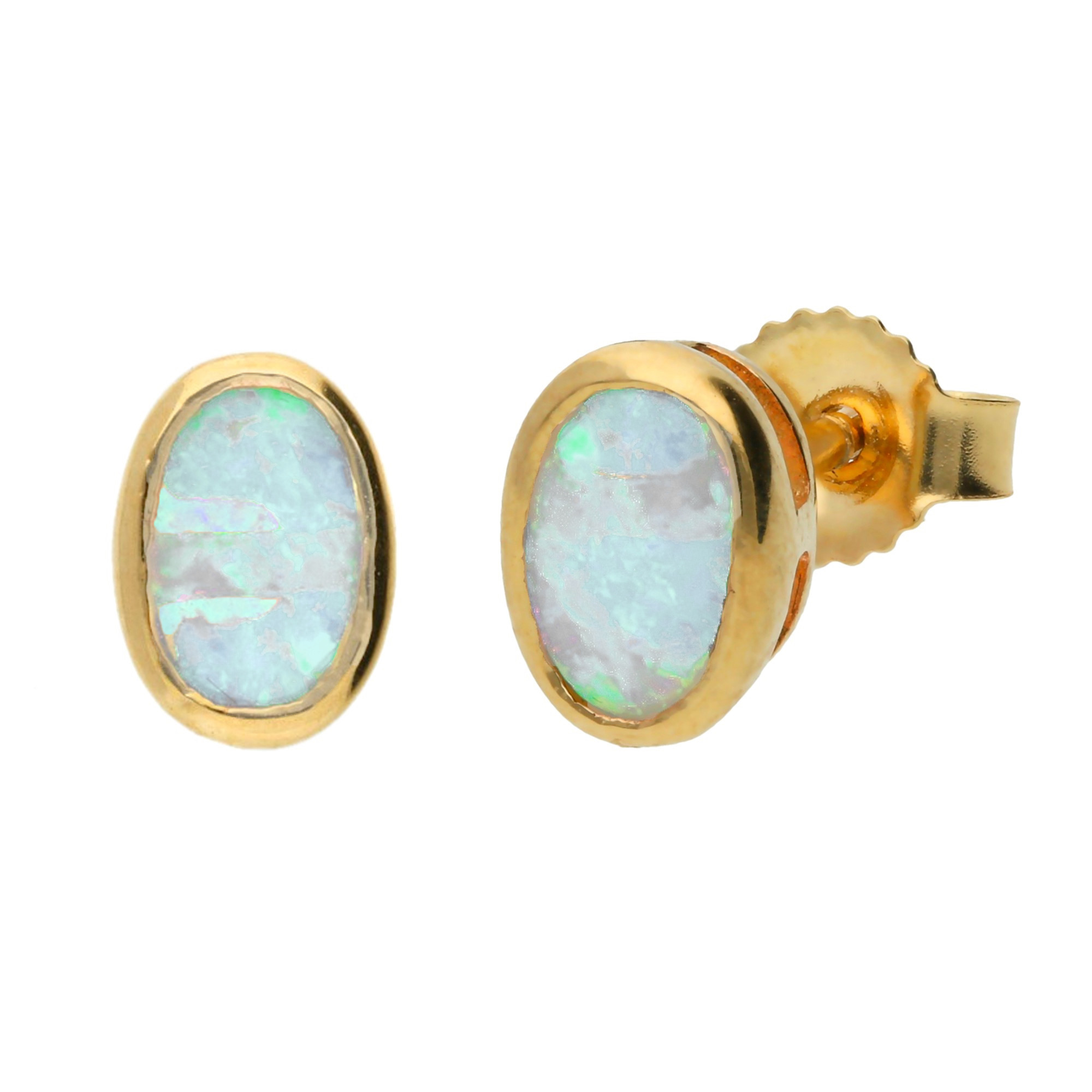 Charmisma Opal 9ct Yellow Gold Stud Earrings | Jian London