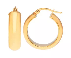Jewellery Earrings Hoop Earrings 9ct Yellow Gold Coffee Bean Design Hallmarked Hoop Earrings 20mm 25mm 30mm Real 9K Gold 