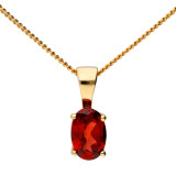 9ct Yellow Gold 0.40ct Oval Garnet Solitaire Pendant