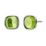  9ct White Gold Peridot Solitaire Stud Earrings