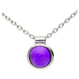 9ct White Gold Amethyst Solitaire Pendant