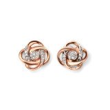 9ct Rose Gold & Diamond Celtic Flower Earrings