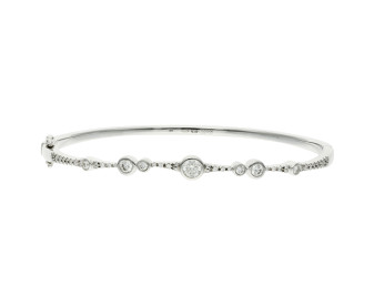 18ct White Gold 0.73ct Diamond Bangle