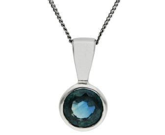 9ct White Gold 0.65ct Sapphire Pendant