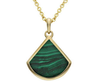 Gold Plated Sterling Silver & Malachite Pendant