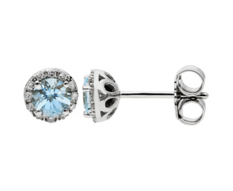 9ct White Gold 0.70ct Aquamarine Stud Earrings