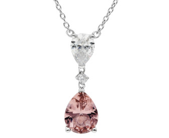 Diamonfire Pink Cubic Zirconia Sterling Silver Pendant Necklace